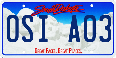SD license plate 0SIA03
