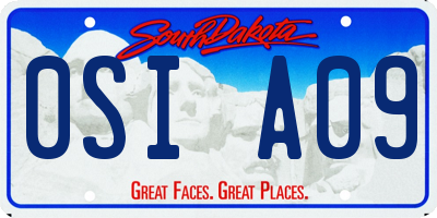 SD license plate 0SIA09