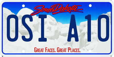 SD license plate 0SIA10