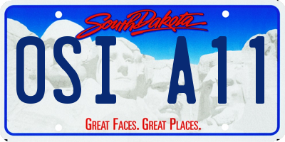 SD license plate 0SIA11