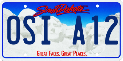 SD license plate 0SIA12