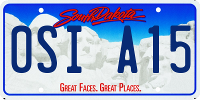 SD license plate 0SIA15