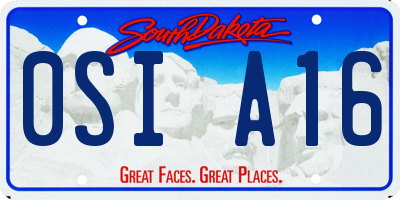 SD license plate 0SIA16