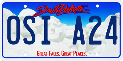 SD license plate 0SIA24