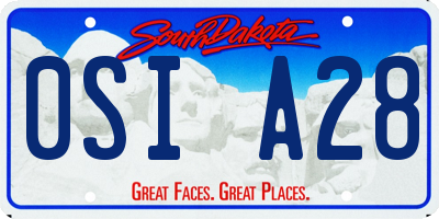 SD license plate 0SIA28