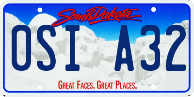 SD license plate 0SIA32