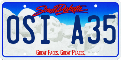 SD license plate 0SIA35