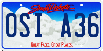 SD license plate 0SIA36
