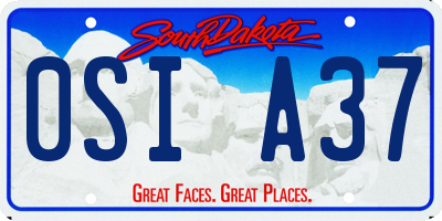 SD license plate 0SIA37