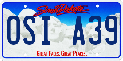SD license plate 0SIA39