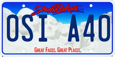 SD license plate 0SIA40