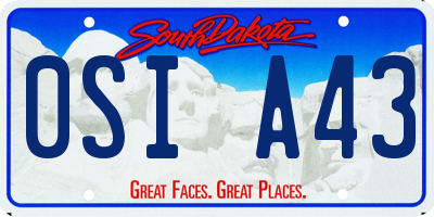SD license plate 0SIA43