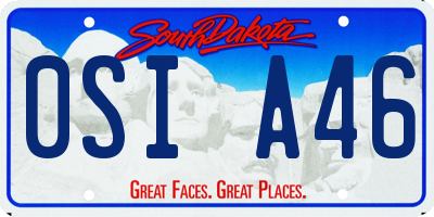 SD license plate 0SIA46