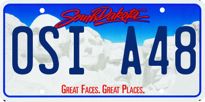 SD license plate 0SIA48