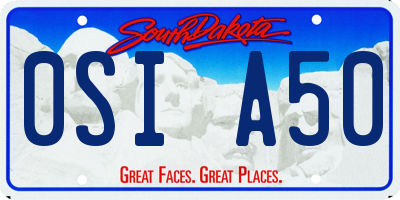 SD license plate 0SIA50