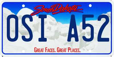 SD license plate 0SIA52