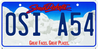 SD license plate 0SIA54