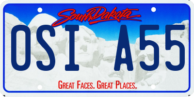 SD license plate 0SIA55