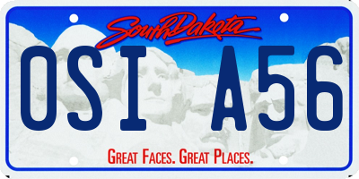 SD license plate 0SIA56