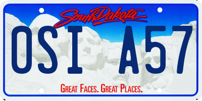 SD license plate 0SIA57