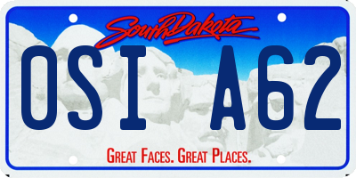 SD license plate 0SIA62