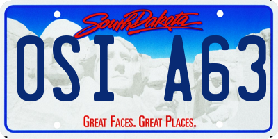 SD license plate 0SIA63