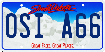 SD license plate 0SIA66