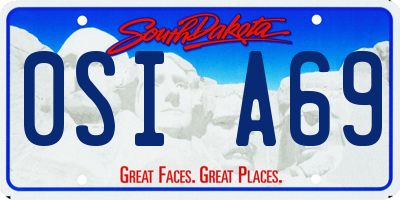 SD license plate 0SIA69
