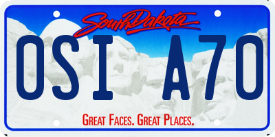 SD license plate 0SIA70