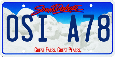 SD license plate 0SIA78