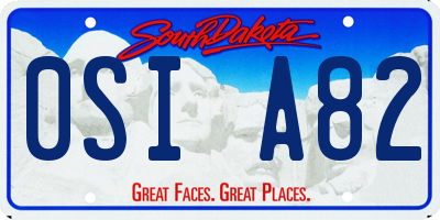 SD license plate 0SIA82