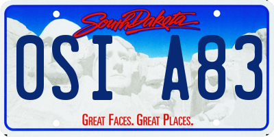 SD license plate 0SIA83