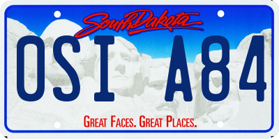 SD license plate 0SIA84