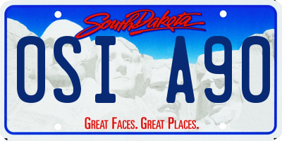 SD license plate 0SIA90