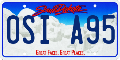 SD license plate 0SIA95