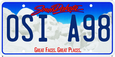 SD license plate 0SIA98
