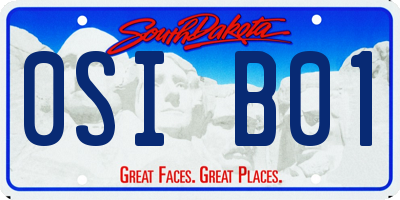 SD license plate 0SIB01