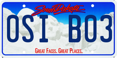 SD license plate 0SIB03