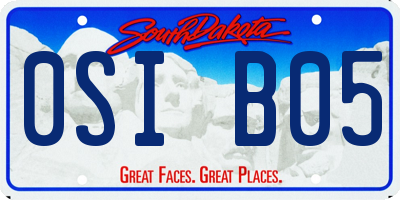 SD license plate 0SIB05
