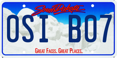 SD license plate 0SIB07