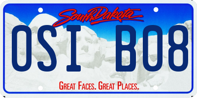 SD license plate 0SIB08