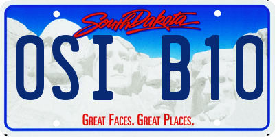 SD license plate 0SIB10