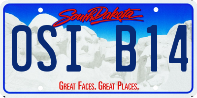 SD license plate 0SIB14