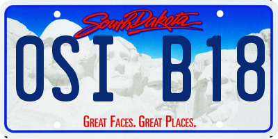 SD license plate 0SIB18