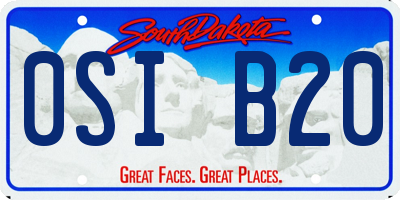 SD license plate 0SIB20