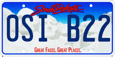 SD license plate 0SIB22