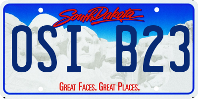 SD license plate 0SIB23