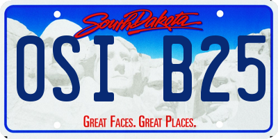 SD license plate 0SIB25