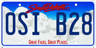 SD license plate 0SIB28