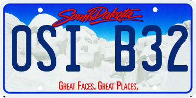 SD license plate 0SIB32